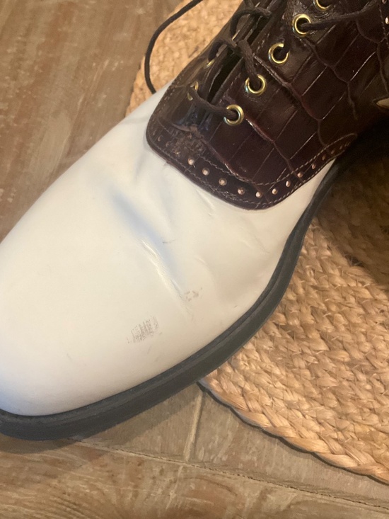 New FootJoy Classic Tour Tour Mens 13 M White Brown Gator Spike Golf Shoes NWOB main image 10